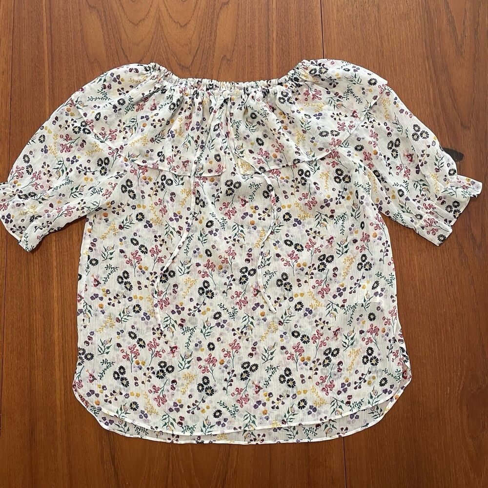 RARE Korean Disney Collab Roem x Disney Alice in Wonderland Floral L Blouse Top